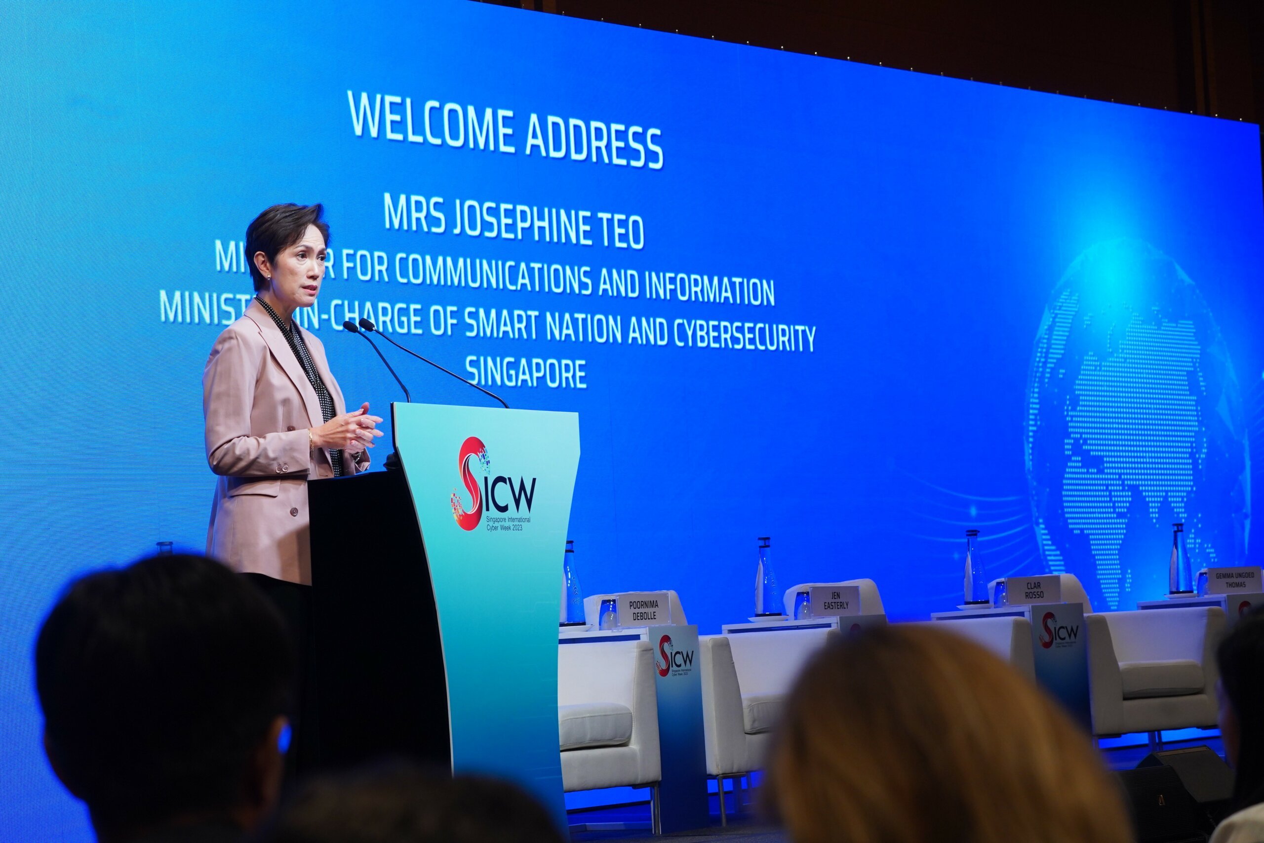 Minister for Communications and Information Josephine Teo at SICW Women in Cyber.