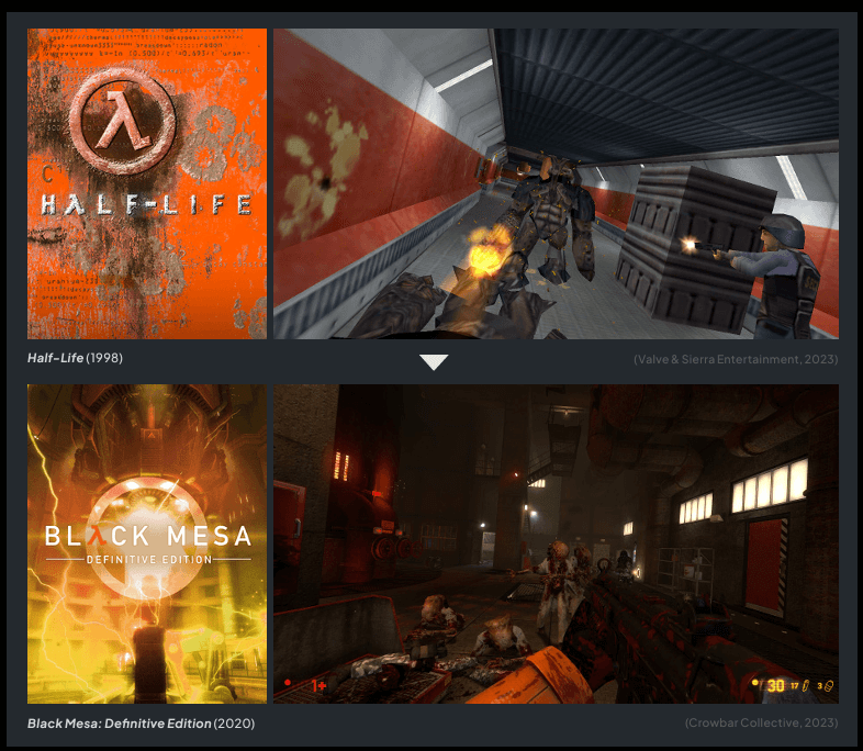 Black Mesa (a 2020 remake of Half-Life).