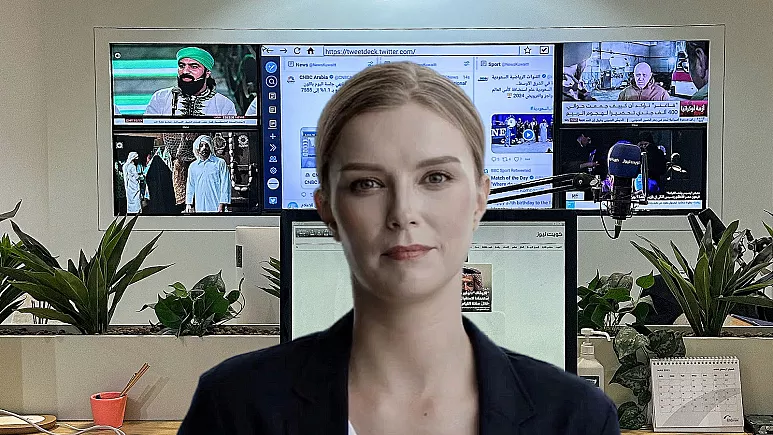 News presenter "Fedha" appeared on the Kuwait News' Twitter account
